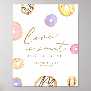 Poster O Amor é o Sinal Personalizado das Rosquinhas de Á