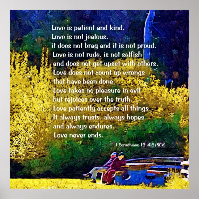 Poster O Amor É Paciente: Casal No Parque (Frente)