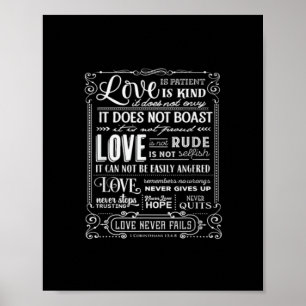 Poster O Amor é Paciente Gentil Amor Nunca Falha Dia dos 