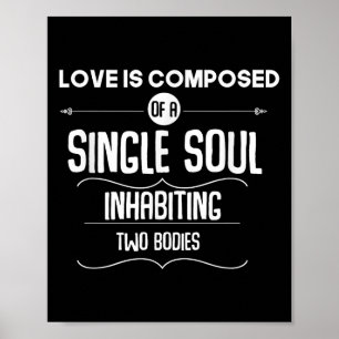 Poster O Amor É Uma Alma Solteiro Que Vive Dois Corpos Fi