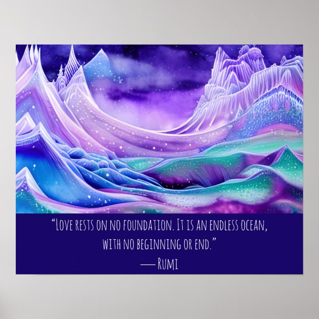 Poster O Amor É Uma Arte Digital Do Oceano Infinita (Frente)