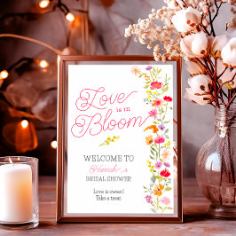 Poster O amor está em flores silvestres florais, bem-vind