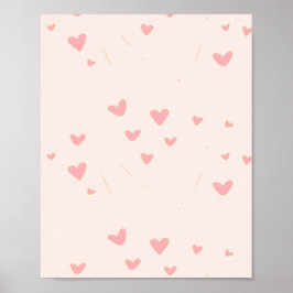Poster O amor está no ar, corações cor-de-rosa