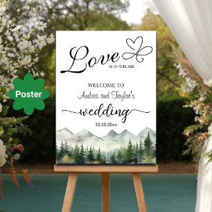 Poster O Amor Está no Ar Elegante Boas-Vindas de Casament