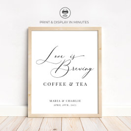 Poster O Amor Está Sendo Preparado Café Chá de C Casament