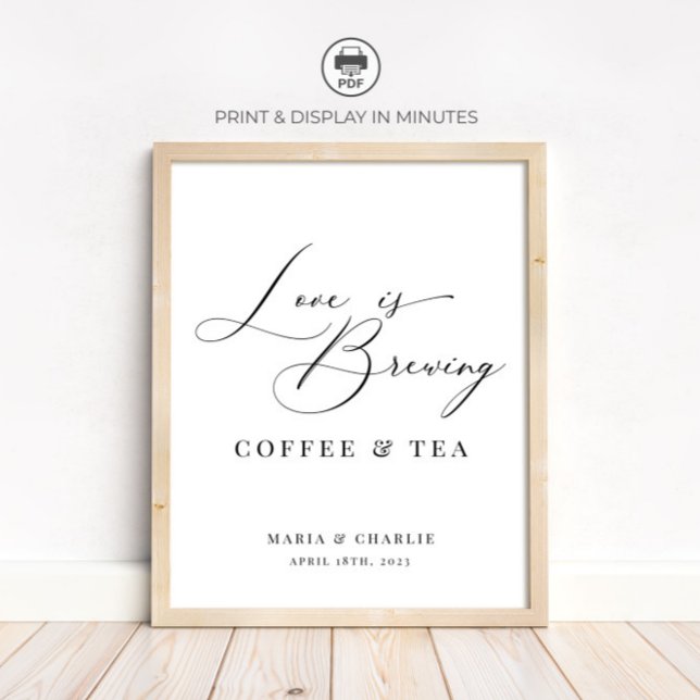 Poster O Amor Está Sendo Preparado Café Chá de C Casament (Criador carregado)