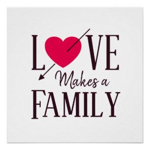 Pôster O amor faz uma família - presente de adoção