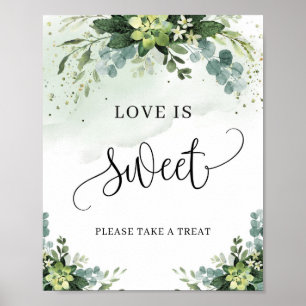 Poster O amor floral floral suculento do Boho é um sinal 