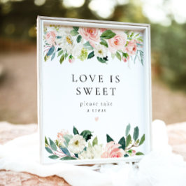 Poster O Amor Floral Rosa Elegante é Sinal de Deserto Doc