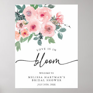 Poster O Amor Floral Rosa Está Em Boas-Vindas Ao Blogue