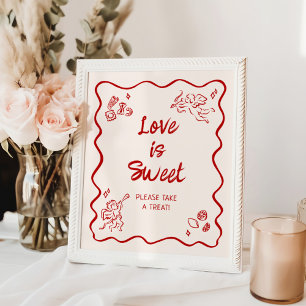 Poster O Amor Italiano Vermelho é Doce