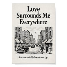 O Amor Me Envolve em Todo Lugar Afirmação Vintage