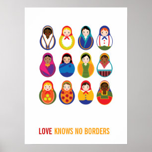 Pôster O amor multicultural das bonecas do assentamento