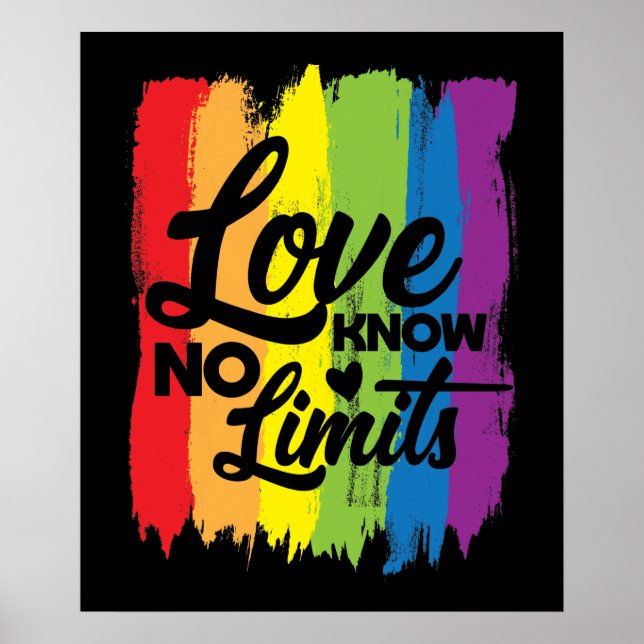 Poster O AMOR NÃO SABE LIMITES DE orgulho gay LGBT (Frente)