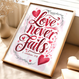 Poster O Amor Nunca Falha: 1 Coríntios 13:8
