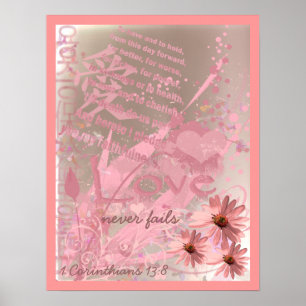 Pôster O Amor Nunca Falha Com Os Votos De Casamento