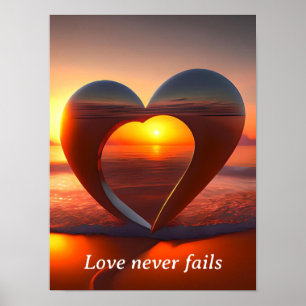 Poster O Amor Nunca Falha Na Arte Enquadrada Por Moldes D