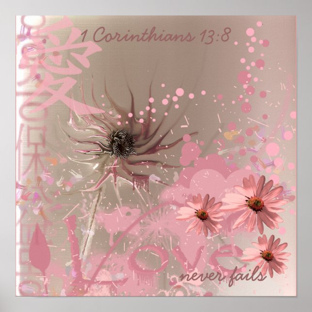Poster O amor nunca falha na colagem do ConeFlower (Frente)