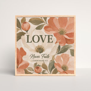 Poster O AMOR NUNCA FALHA Presente de Casamento Cristão