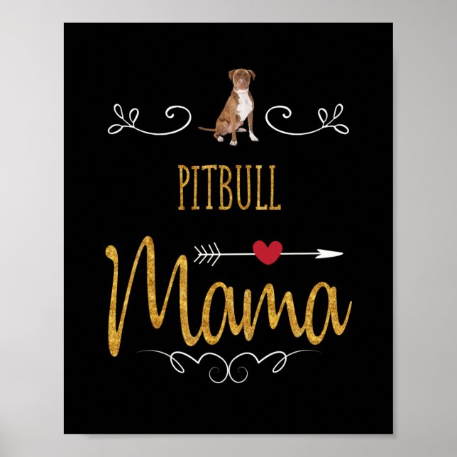 Poster O amor Pitbull tanto à mamãe (Frente)