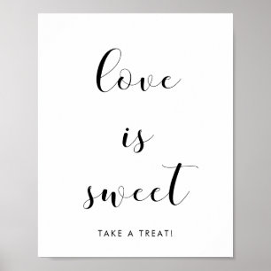 Poster O amor preto e branco elegante é sinal doce do