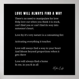 Poster O amor sempre encontrará uma forma de poesia poste