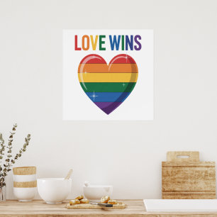Poster O Amor Vence LGBT Orgulho Gay Igualdade