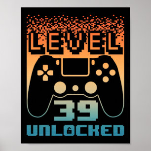 Poster &#; o Aniversário para Homens Nível &#; Jogador De