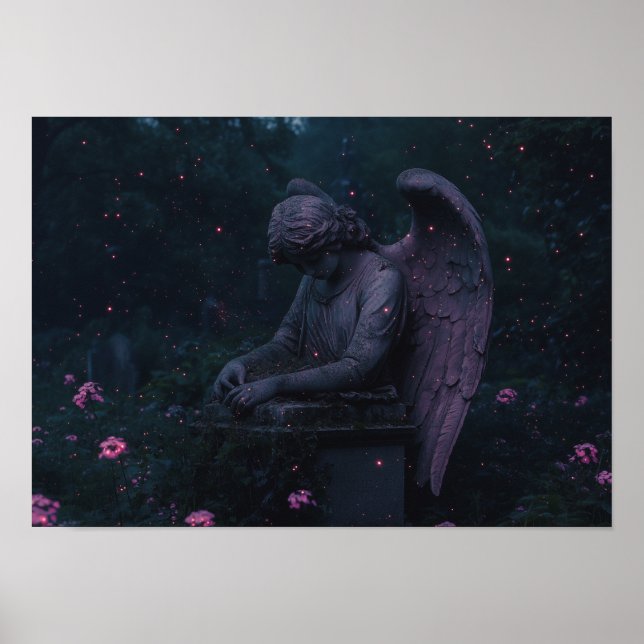 Poster O Anjo de Grivagem | Ruínas de cemitério biolumine (Frente)