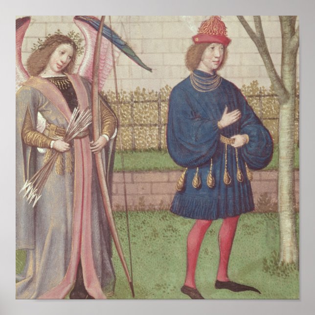 Poster O Anjo do Amor que aparece para um amante no jardi (Frente)