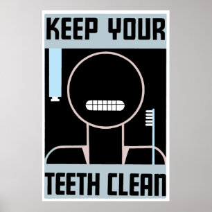 Poster O anúncio minimalista retro mantem seus dentes