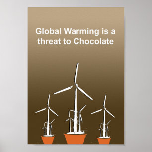 Poster O aquecimento global é uma ameaça para o chocolate