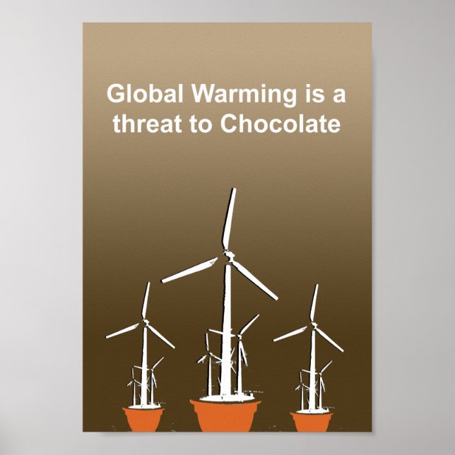 Poster O aquecimento global é uma ameaça para o chocolate (Frente)
