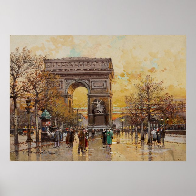 Poster O Arc de Triomphe, Paris por Eugene Galien Lalou (Frente)