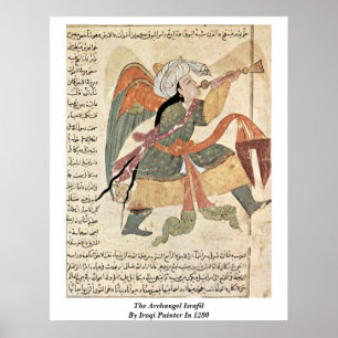 Pôster O arcanjo Israfil pelo pintor iraquiano em 1280