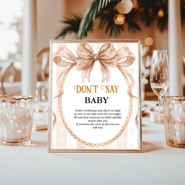 Poster O arco da tarte não diz sinal de chá de fraldas (Criador carregado)