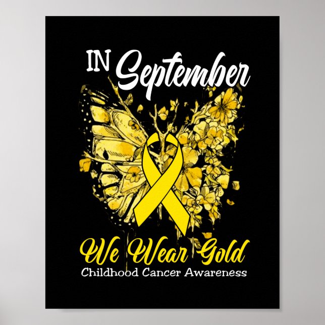 Poster O Arco-Íris Em Setembro Vestimos Cancer Dourado Da (Frente)