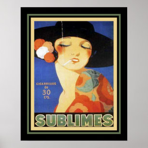 Poster o art deco dos anos 20 "Sublimes" o cigarro