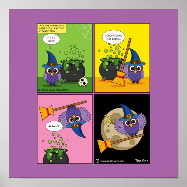 Poster O Assistente de Aprendizado - Limpando cômico (Frente)