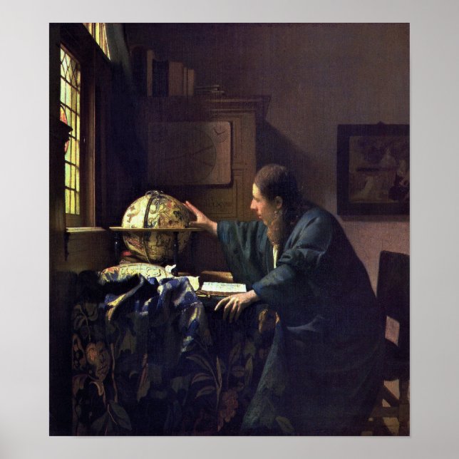 Pôster O astrônomo de Johannes Vermeer (Frente)