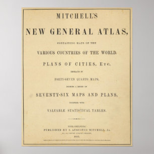 Poster O atlas geral novo de Mitchell do frontispício