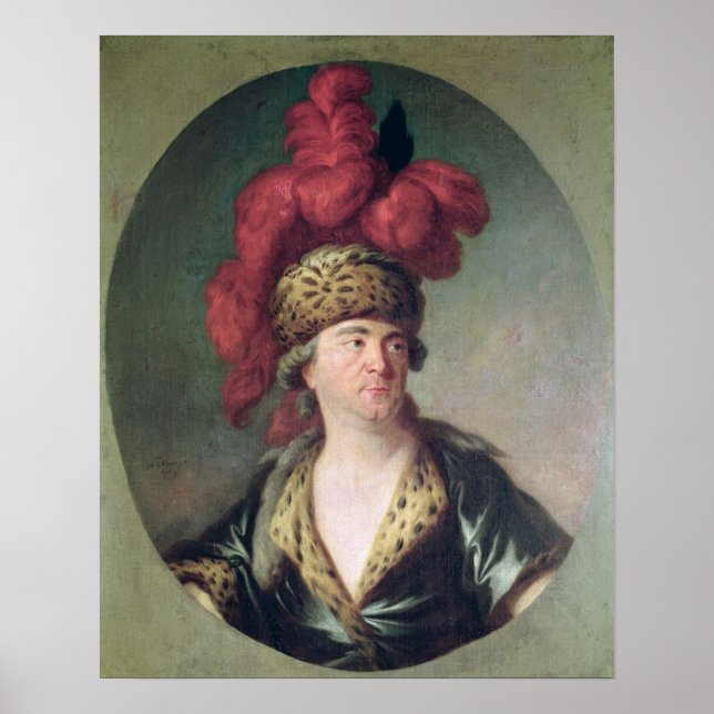 Poster O Ator Lekain no Papel de Genghis Khan (Frente)