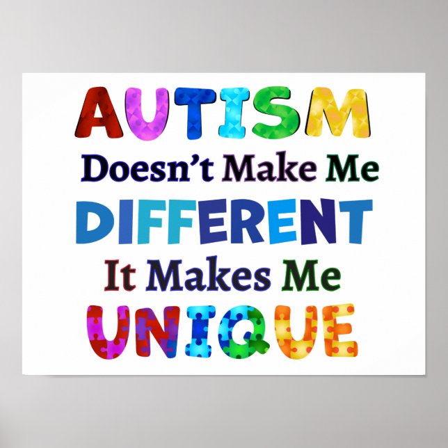 POSTER O AUTISM ME TORNA ÚNICO (Frente)