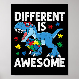 Poster O Autismo da Criança Diferente é Incrível Dinossau