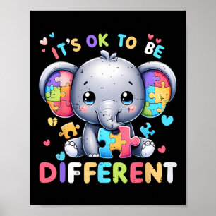 Poster O Autismo De Elefante Bonito Está Bem Para Ser Dif