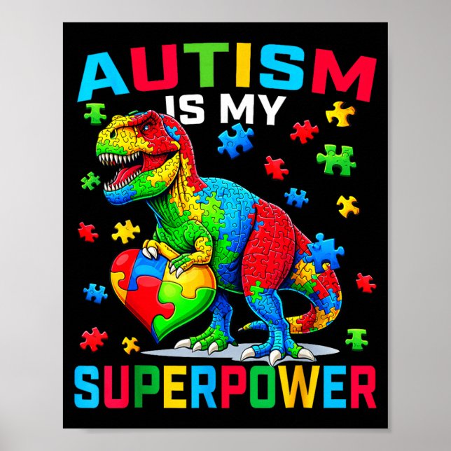Poster O autismo é superpoder conscientização sobre autis (Frente)