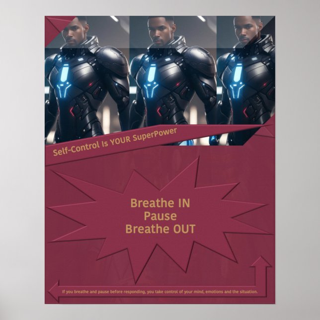 Poster O autocontrolo é o seu SuperPower (Frente)