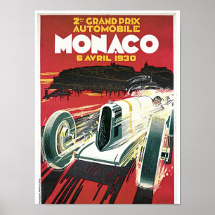 Pôster ò Automóvel grande de Monaco de Prix