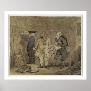 Pôster O autor e seu editor, 1784 (lavagem cinzenta e
