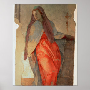 Poster O aviso, detalhe do Virgin, c.1527 (franco